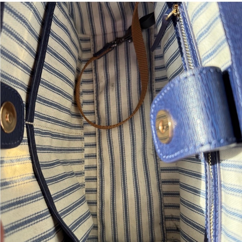 Dooney & Bourke Marine Blue Saffiano Leather Zip Satchel - Picture 7 of 7